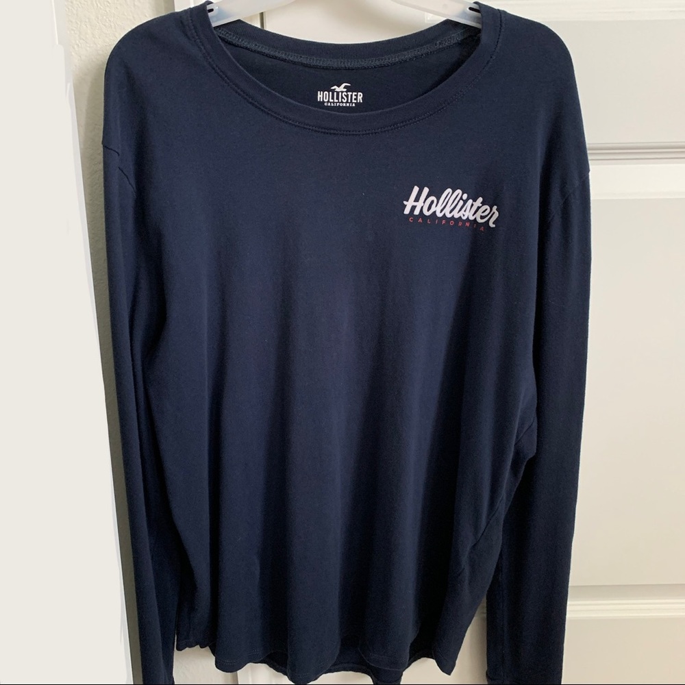 Hollister Long Sleeve Navy Blue Tee XS
